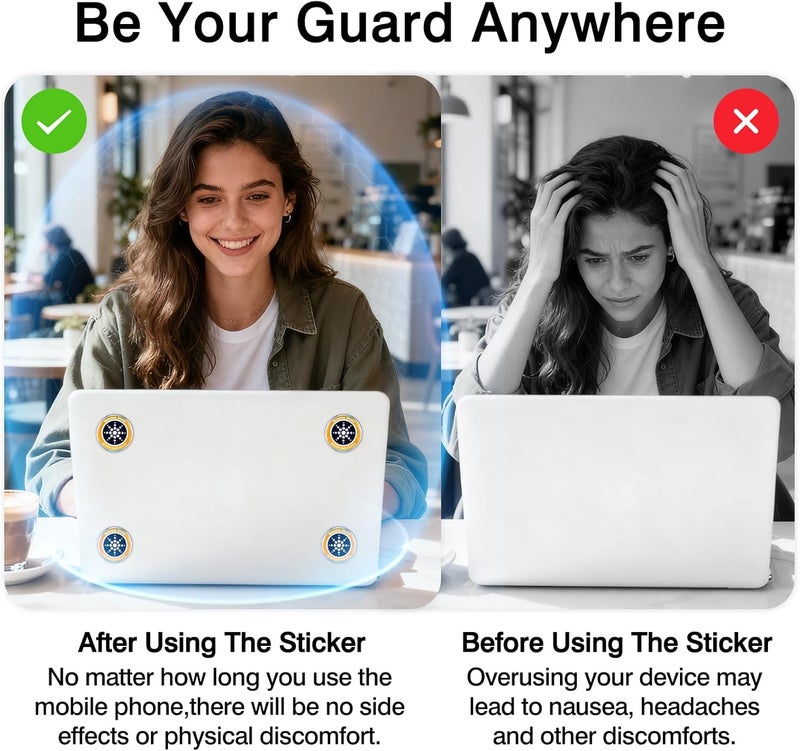 Brvlsoc 8-Pack Cell Phone Protection Neutralizer Stickers – Radiation Blocking & Energy Balancing Stickers for Phones, Tablets, Laptops & All Electronic Devices (Gold + Silver) - Image 5